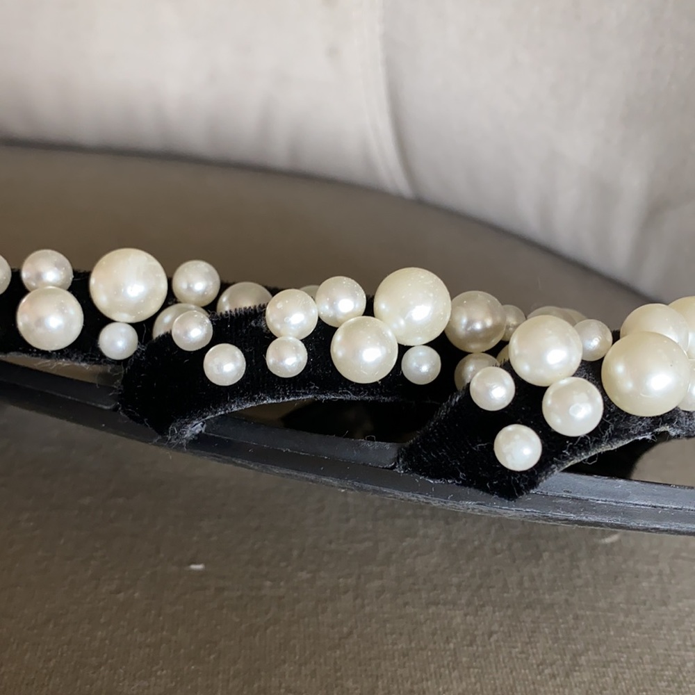 Zara Pearl Slides- Black and Pearl size 38 - Picture 6 of 10